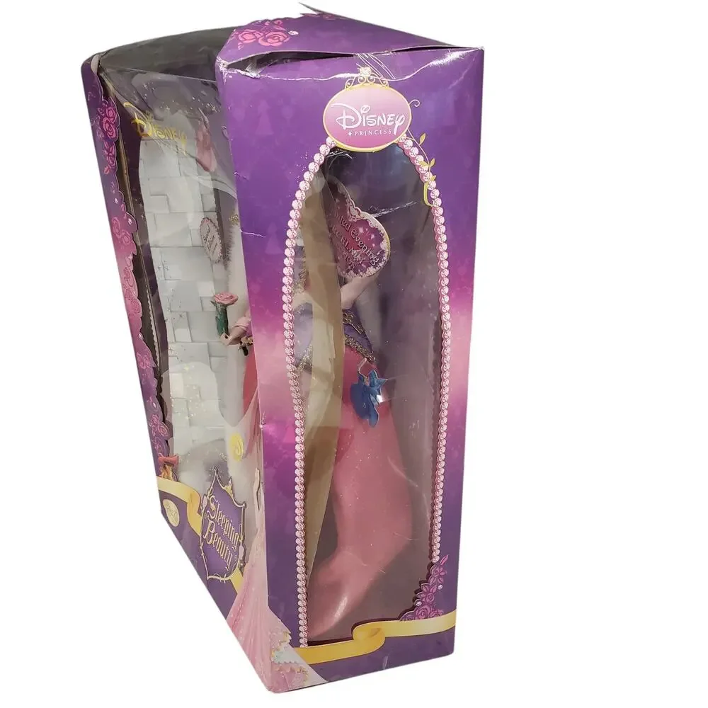 Disney Princess Sleeping Beauty Aurora Porcelain Doll Brass Key Keepsakes